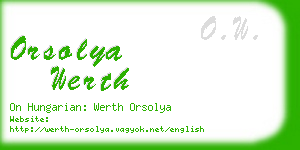 orsolya werth business card